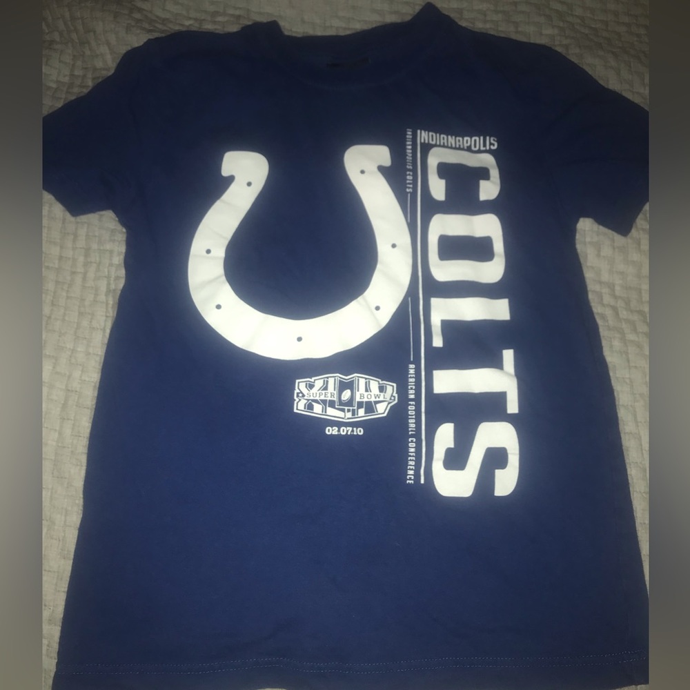 Indianapolis Colts Super Bowl 2010 Tee with Full Roster Graphic on Back Size M